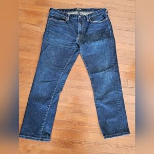 LANDS END Square Rigger Straight Fit Mens Denim Blue Jeans, Pants 36x29